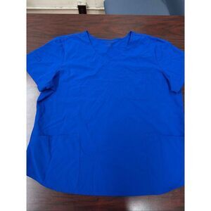 Scrubstar Electric Blue Sweetheart V-Neck Short Sleeve Scrub Top Size 2XL